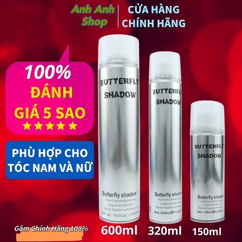 CHÍNH HÃNG 320ml GÔM XỊT TÓC NAM BUTTERFLY SHADOW ANH ANH SHOP