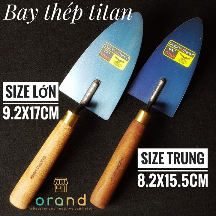 Bay xây dựng bay TITAN thép xanh cán gỗ căm xe dụng cụ xây dựng làm vườn cao cấp BX04