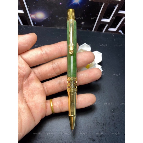 Quà tặng cao cấp cho sếp, cấp cao: Bút ký đá tự_nhiên ngọc_bích nguyên khối