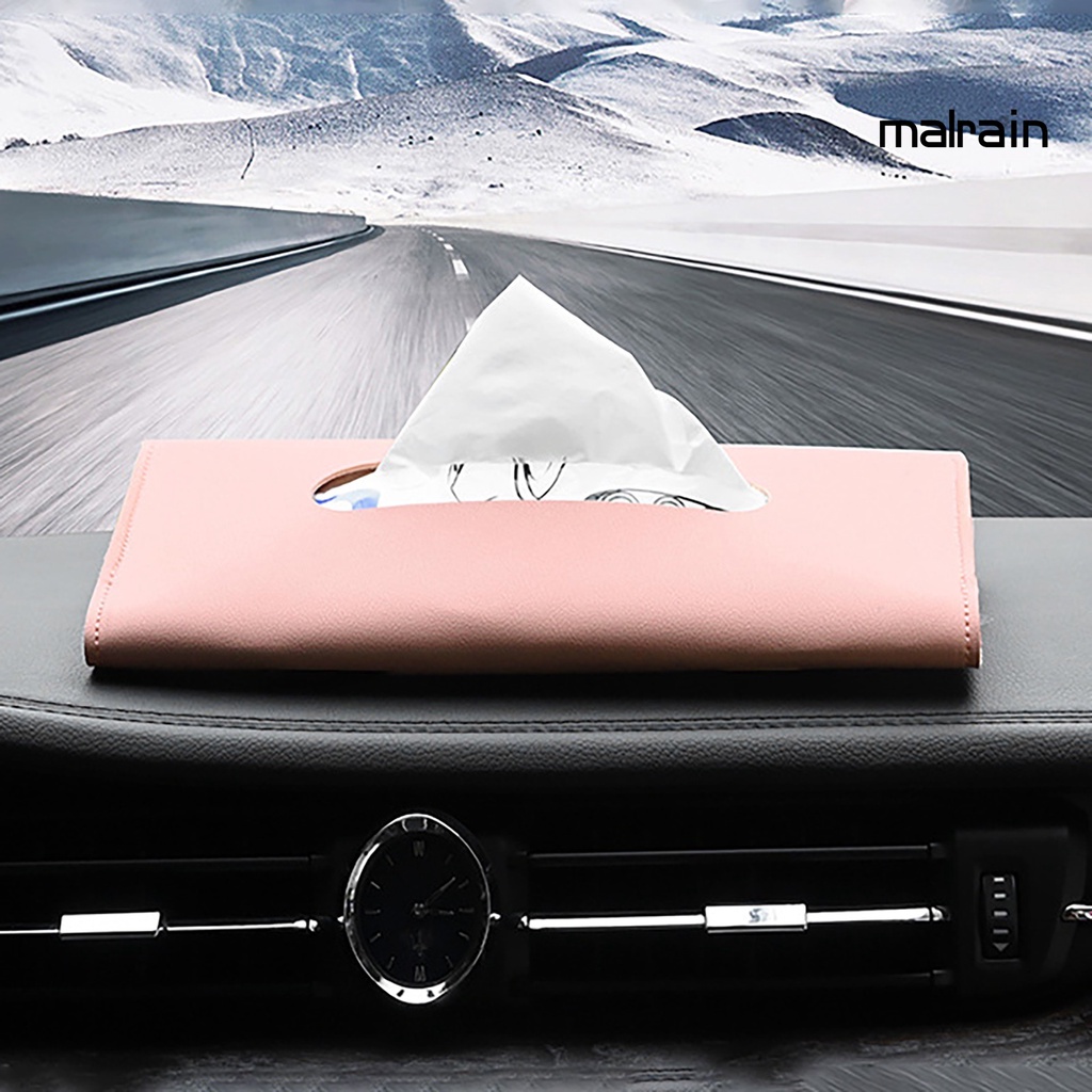 Hộp Đựng Khăn Giấy Bằng Da Giả Gắn Tấm Che Nắng Xe Hơi Tiện Dụng