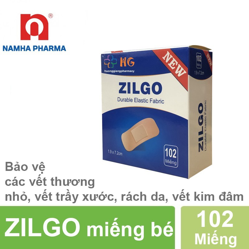 Zilgo - Bảo vệ các vết thương nhỏ, vết trầy xước ( 102 miếng )