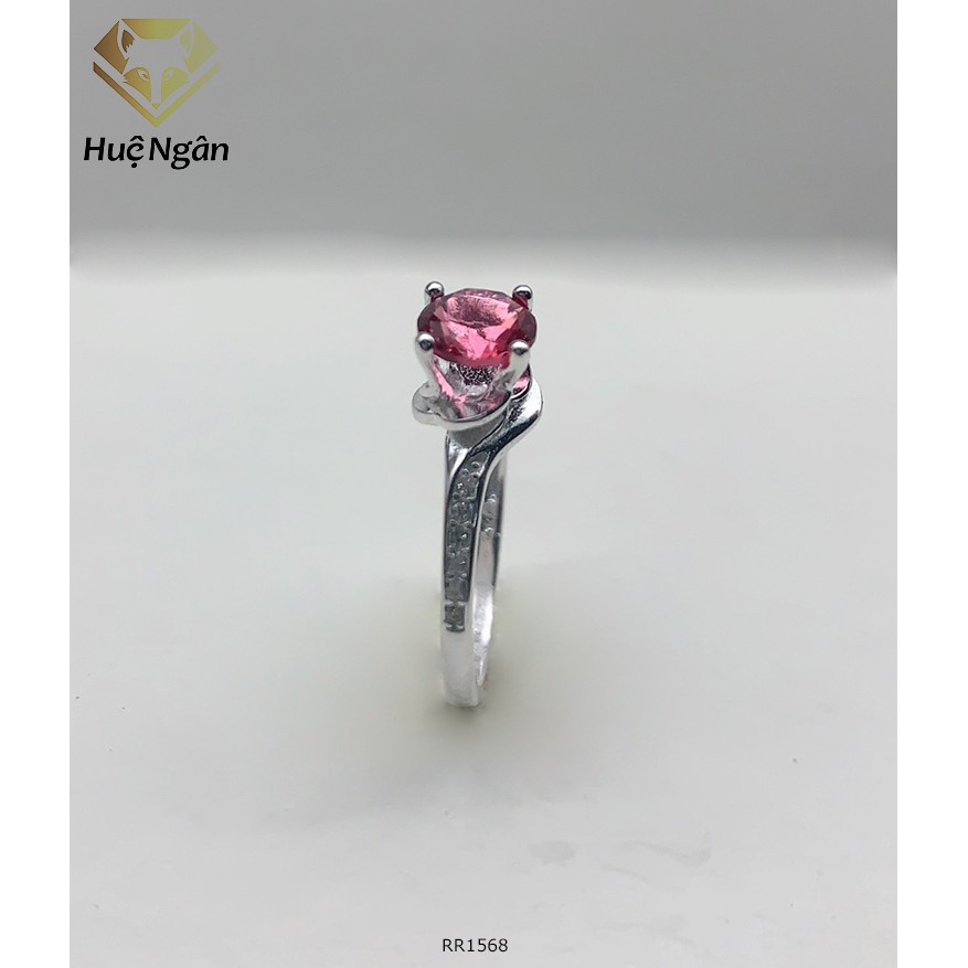 Nhẫn bạc 925 Huệ Ngân - 4 chấu viền đá 6 li RR1568
