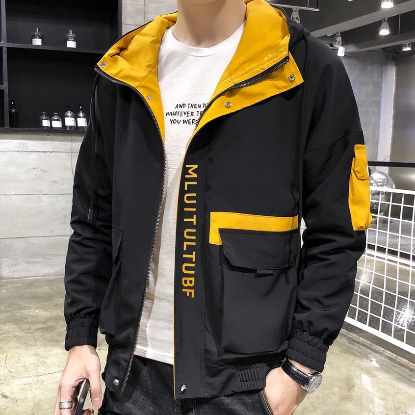 Áo khoác gió kaki túi hộp dành cho nam phong cách thời trang