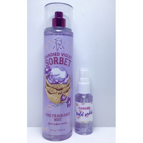 🍨🍡Xịt thơm Candied Violet Sorbet body mist Bath & Body Works 𝟮𝟯𝟲𝗺𝗹 & 33𝒎𝒍✨
