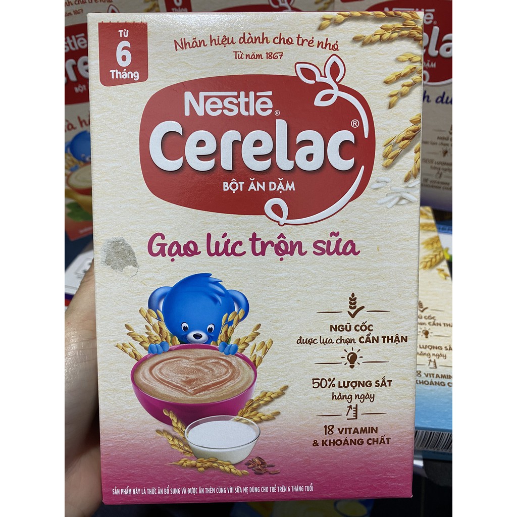 [DATE 2022] Bột Ăn Dặm Nestle Cerelac Gạo Lức Trộn Sữa