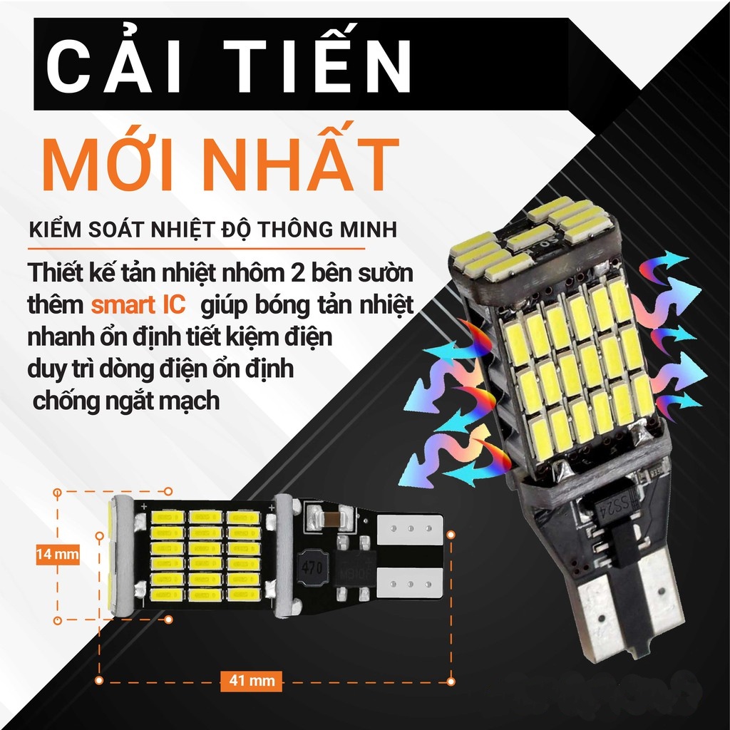 Đèn led xi nhan demi 45 tim chân T15 / T10 (giá 1 cái)