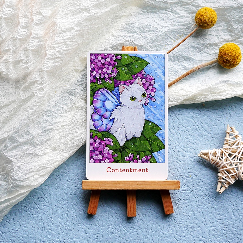 Affirmations of the Fairy Cats Oracle Tarot Card Games Bộ Thẻ Bài Tarot In Hình Mèo Thần Tiên Dễ Thương