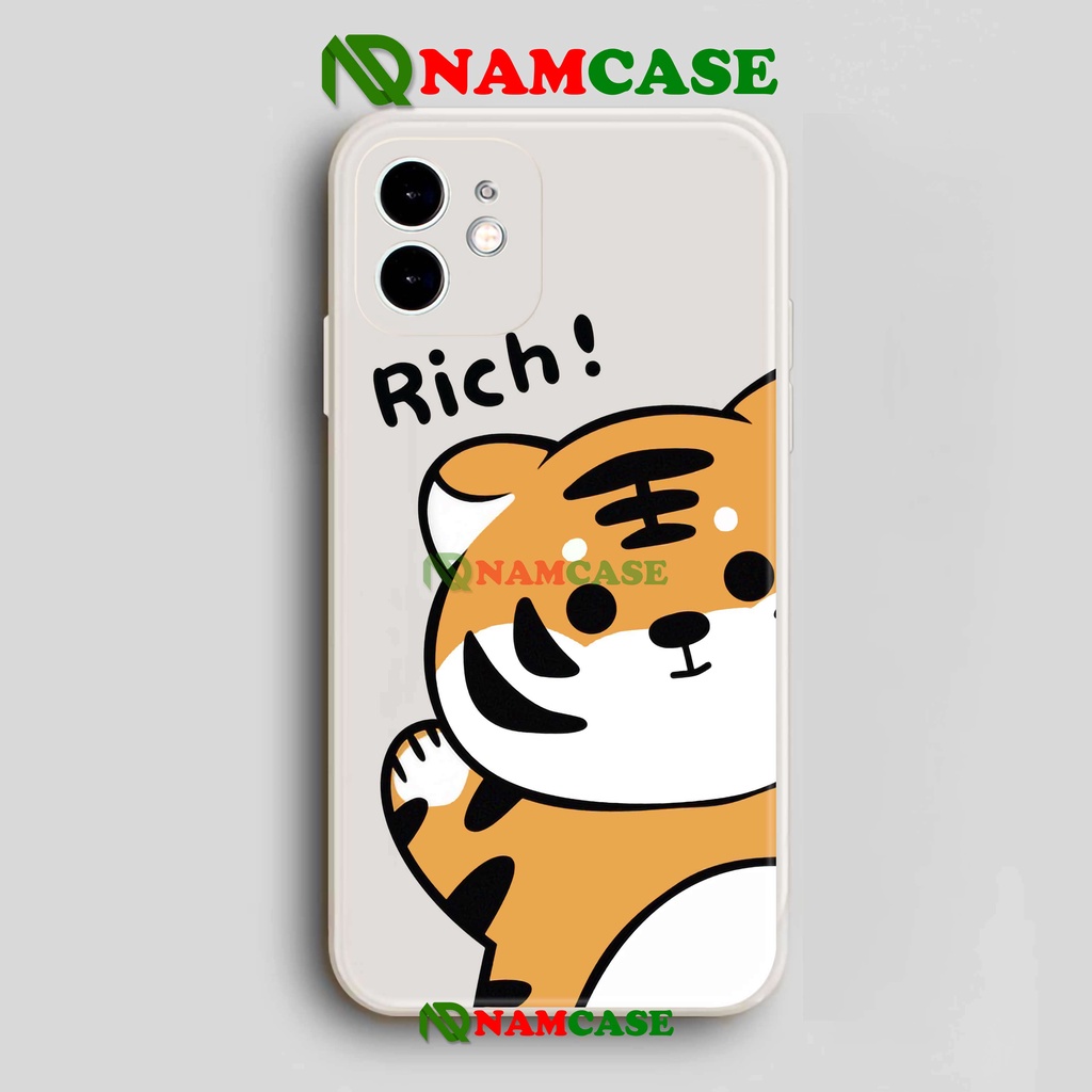 Ốp lưng iPhone cặp đôi cạnh viền vuông silicon dẻo cho iphone 6/6s/7/8/X/XS/XR/11/12/13 Pro Plus Max Hổ tiger cute