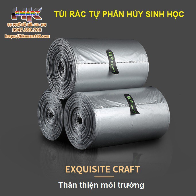  TÚI ĐỰNG RÁC TỰ TIÊU MÀU BẠC CUỘN 110 CÁI [RẺ SẬP SÀN] (HOT)