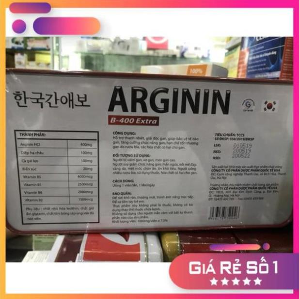 TPCNBlueStar Bổ gan ARGININ Hộp sắt 60 viên