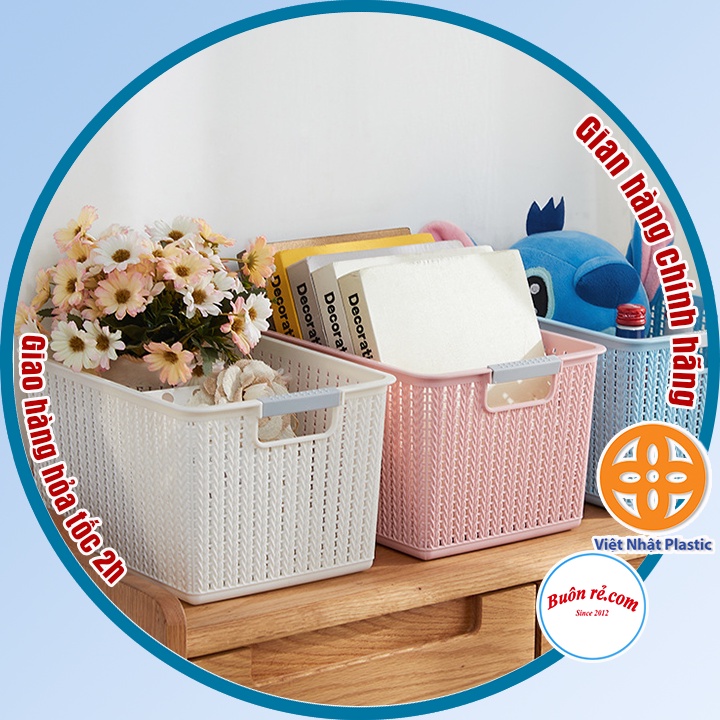 Combo 2 rổ đan mây đựng đồ đa năng size Bé  Việt Nhật , Giỏ đan đựng quần áo, dụng cụ nhà bếp thiết kế hiện đại