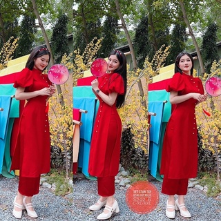 Bigsize - ❤️🔱 set áo dài đính ngọc 🔱❤️