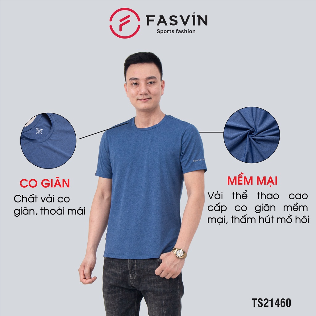 Áo thun thể thao nam Fasvin TS21460.HN vải thun lạnh cao cấp mềm mát co giãn tốt | BigBuy360 - bigbuy360.vn