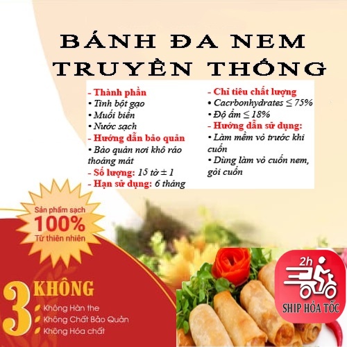 Bánh đa nem phơi sương gia truyền thơm ngon mềm dẻo dễ cuốn GoodFood - Bánh Đa Nem Rán Giòn Truyền Thống Hà Nội Cao Cấp
