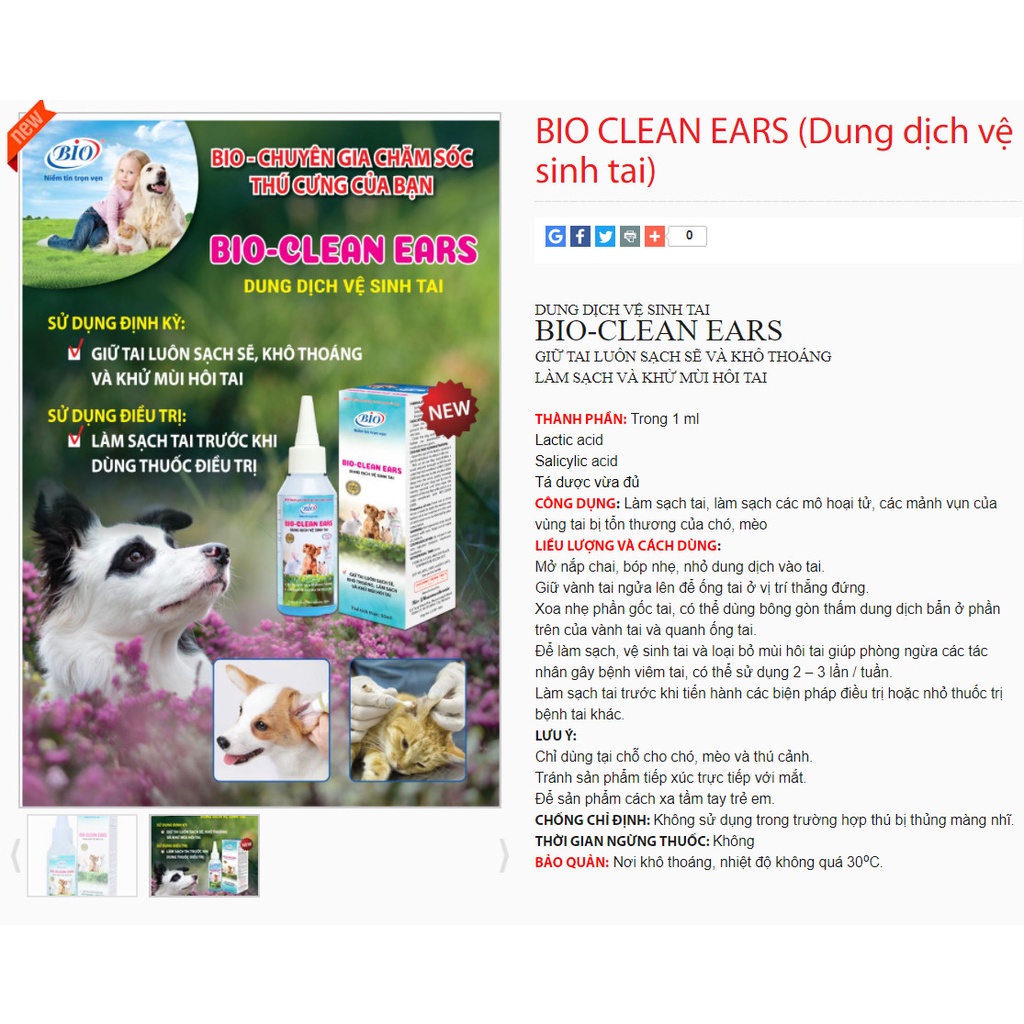 Dung dịch vệ sinh tai giữ cho tai sạch sẽ, khô thoáng khử mùi hôi tai BIO-CLEAN EARS