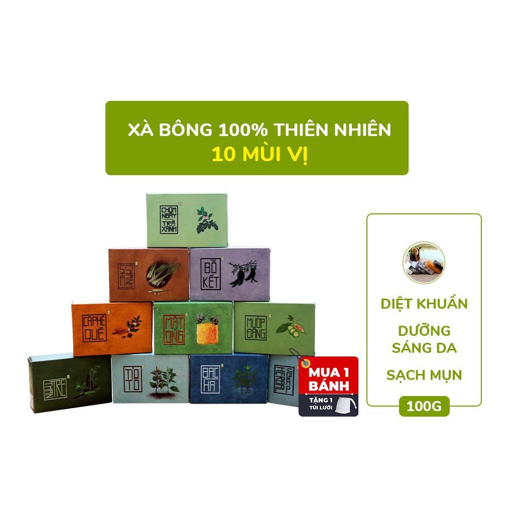 Xà Bông - Xà Phòng Sinh Dược Thiên Nhiên 100% ( Diệt khuẩn, Dưỡng Da, Ngừa Mụn)