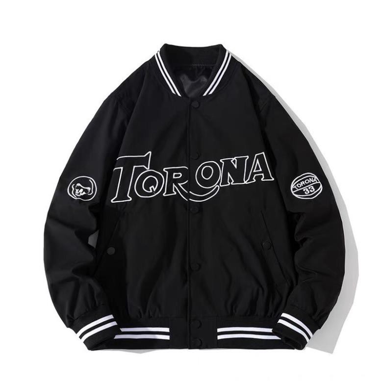 Áo khoác dù bomber unisex form rộng TORONA bóng chày nam nữ cực phẩm của năm