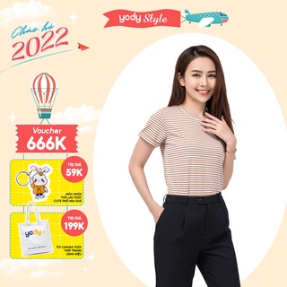 Áo Thun Nữ Kẻ Sọc Ngang Tay Phễu YODY Vô Cùng Thoải Mái Và Thoáng Mát PPN4260