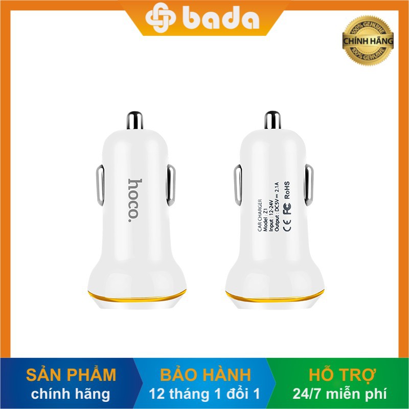 [Bada Shops] Tẩu sạc nhanh điện thoại trên ô tô HOCO Z1 | 2 cổng USB - hàng chính hãng | BigBuy360 - bigbuy360.vn