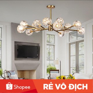 Đèn chùm thả trần – đèn thả trần trang trí phòng khách, đèn gắn trần, ánh sáng vàng 15 tay – bảo hành 12 tháng