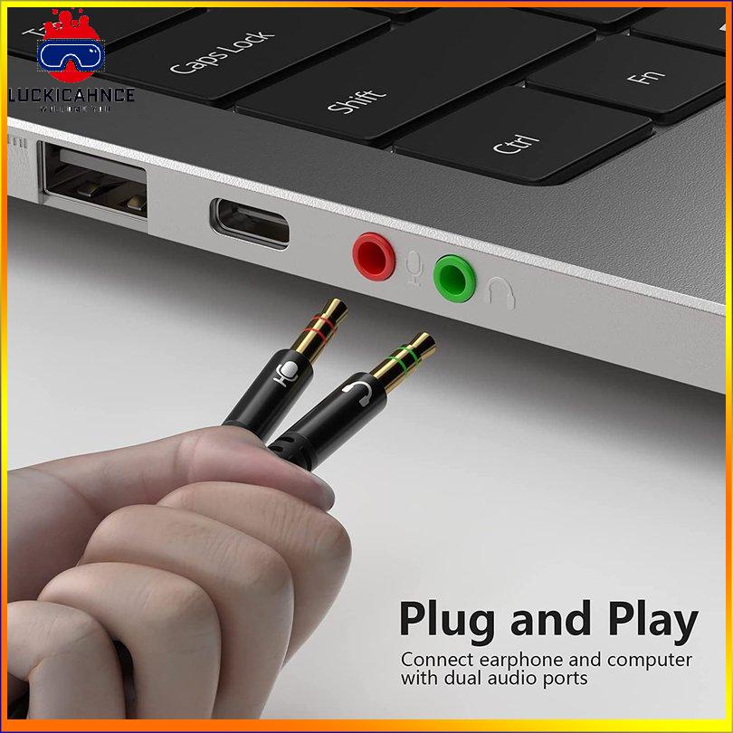 Cáp chia tai nghe 3.5mm 1 cổng cắm sang 2 jack cắm chất liệu TPE