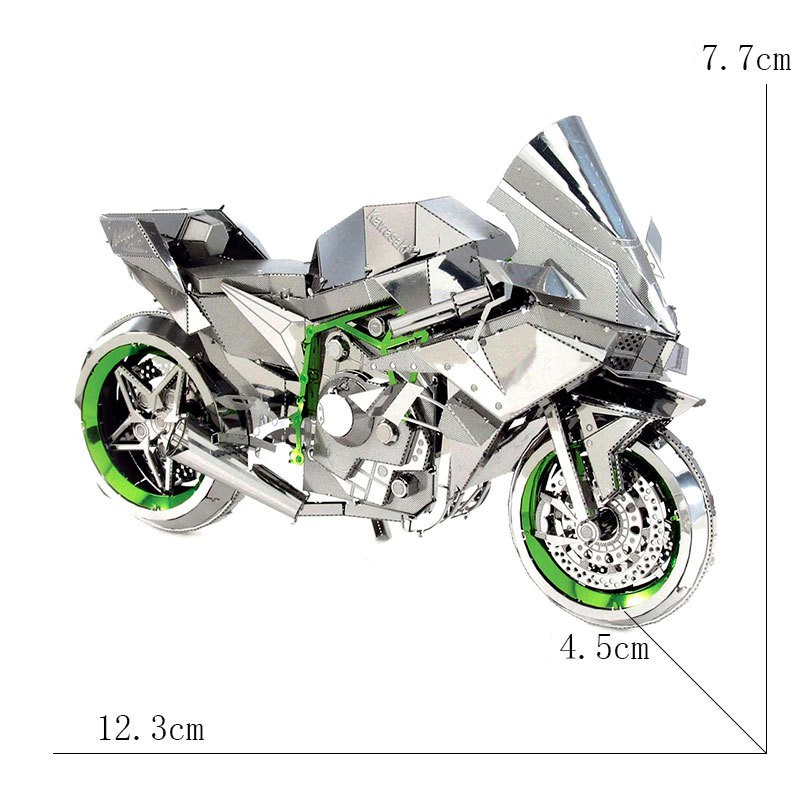 Mô hình lắp ghép 3d kim loại xe mô tô kawasaki-ninja-h2r