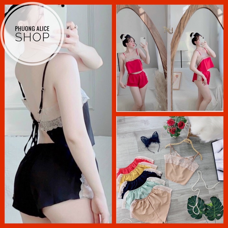 ❌ SIÊU PHẨM❌ Sét ngủ sexy chất lụa mềm phối ren có tăng đơ ( ảnh thật kèm video)