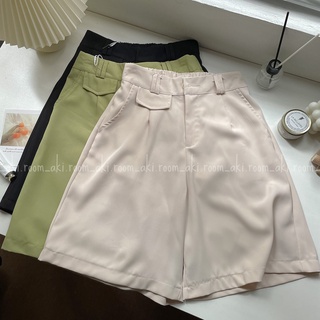 Quần shorts vải lửng cạp lưng chun nắp túi trước