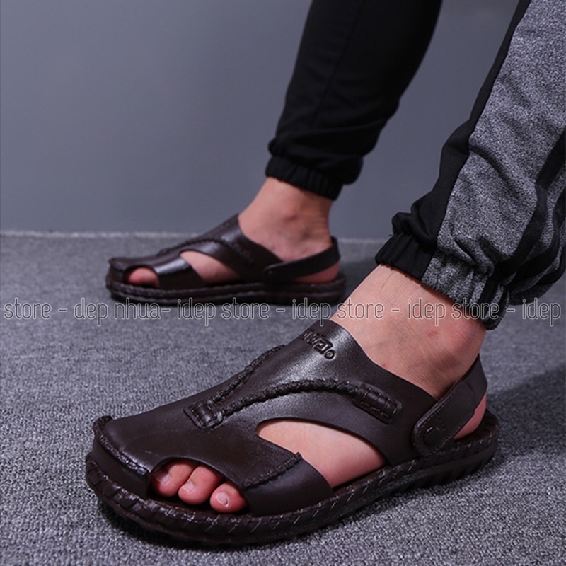 𝐢𝐃É𝐏 𝐒𝐋𝟎𝟑𝟑 Dép sục nhựa đi mưa bít mũi Nam lỗ V thoáng khí Duwa đúc EVA siêu nhẹ đi mưa thời trang (FORM LỚN)(FORM LỚ