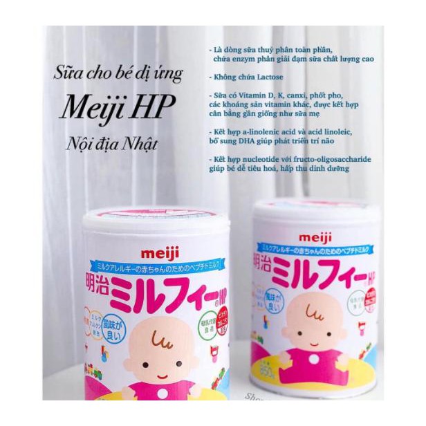 Sữa Meiji Mirufi HP cho bé bị dị ứng (850gr) Nội địa Nhật bản