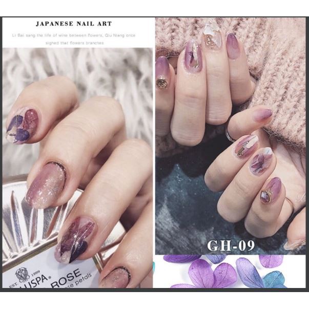 Set 12 màu hoa khô Nhật Bản trang trí móng