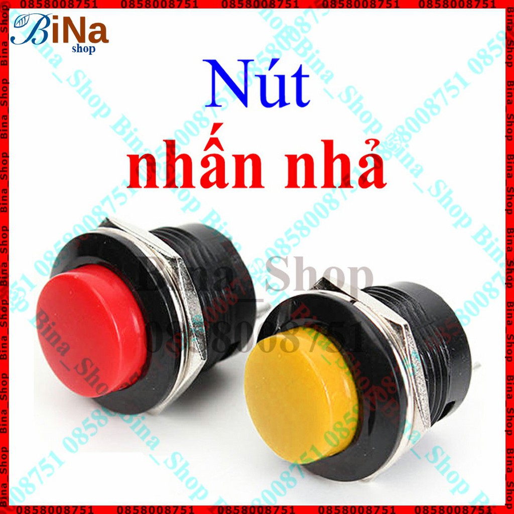 Công tắc nhấn nhả 16mm, Nút nhấn khởi động 2 chân nhiều màu