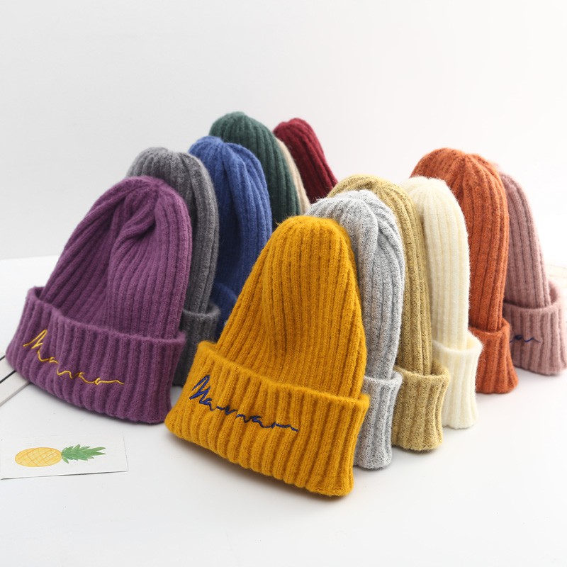 Mũ len cao cấp chất dày thêu chữ Earmuffs