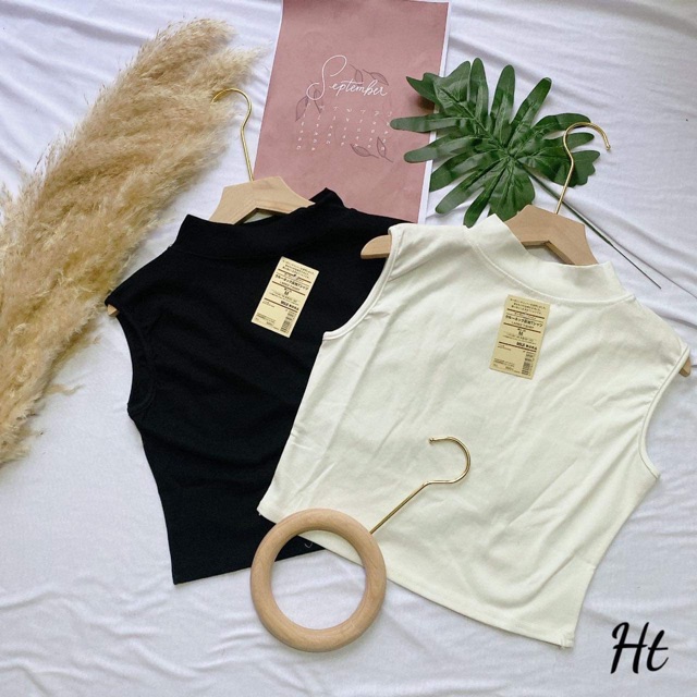 Áo croptop 3 lỗ cổ 3p Chất bozip H2H988