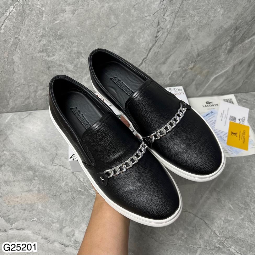 Giày Slipon Amiri Nam Đen Nhăn Siêu Đẹp - Giày Amiri Nam Xích Ngang Cực Chất