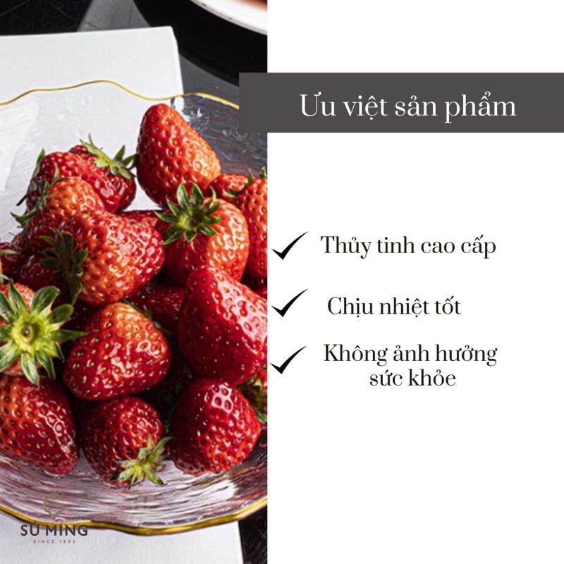 BỘ ĐĨA THUỶ TINH SẦN VIỀN VÀNG NHẬT BẢN