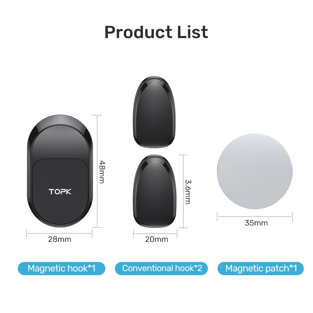 Giá Để Điện Thoại Từ Tính Mini TOPK D28 - Giá Đỡ Điện Thoại Di Động Mini Gắn Nam Châm Cho Realme VIVO OPPO Xiaomi Huawei