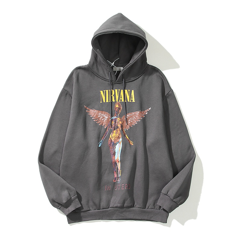Áo Hoodie Dáng Rộng In Hình Nirvana Nirvana Cá Tính Phong Cách Hip Hop Dành Cho Nam Nữ