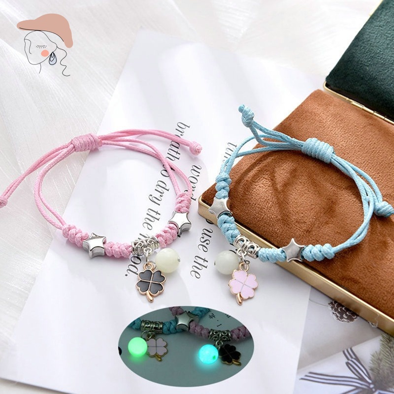 Set 2 Vòng Tay Dạ Quang Có Thể Điều Chỉnh Thời Trang Cho Cặp Đôi