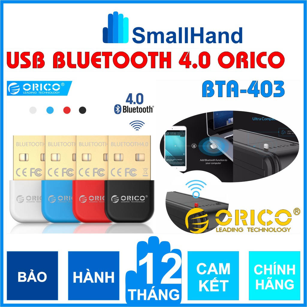 USB Bluetooth Orico BTA-403 – Chính Hãng Orico – Bluetooth 4.0 – Hỗ trợ máy tính kết nối Bluetooth v