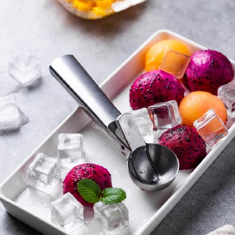 Ice Cream Scoop Stainless Steel Ice Cream Spoon Metal Icecream Cookie Scoop Melon Fruit Baller Ice Ball Maker Kitchen