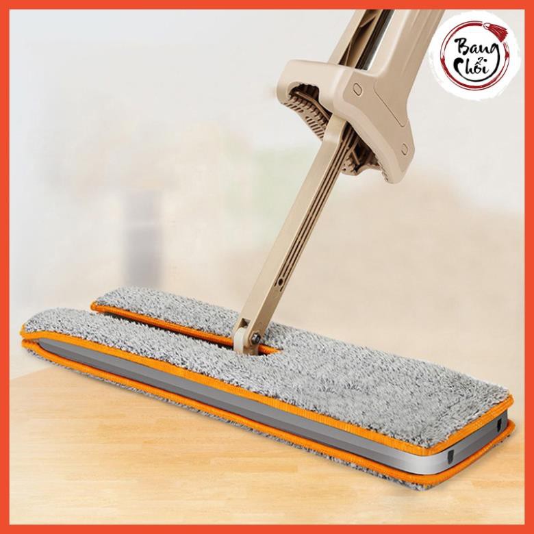 Cây lau nhà lau sàn flat mop đa năng, cán inox không rỉ sét, lau cả khô và ướt, tặng kèm bông lau