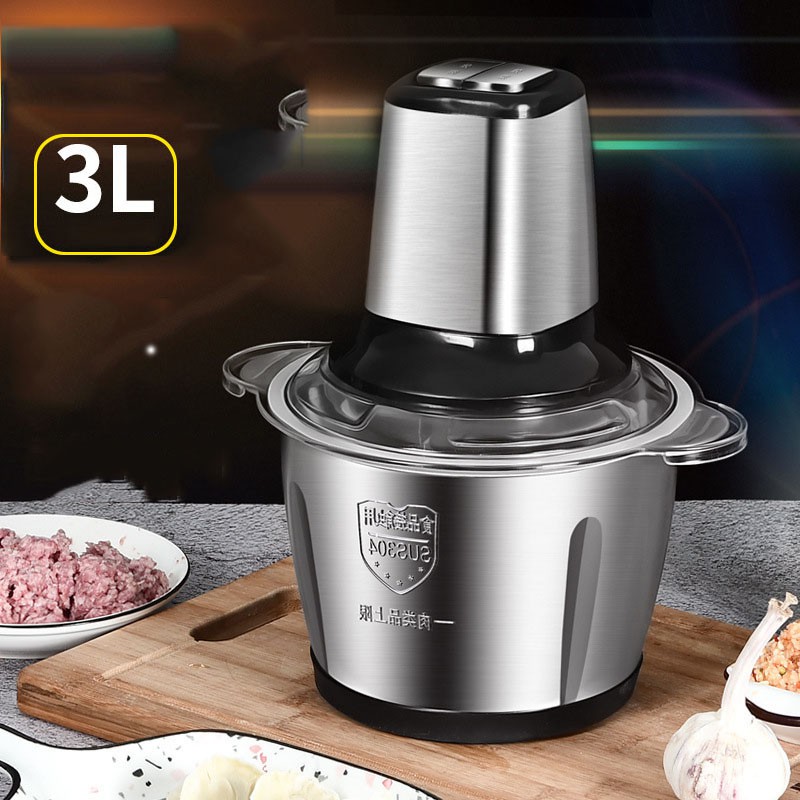 { MẪU MỚI } Máy xay inox đa năng 300W dung tích 3L TẶNG KÈM 2 LƯỠI - Chất liệu Inox 304 cao cấp, chịu nhiệt