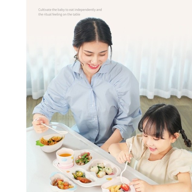 Sét 7 Món Khay, Bát, Cốc, Dĩa và Thìa Ăn Dặm Hữu Cơ Tự Nhiên SHALL Cao Cấp Cho Bé - Nhiều Mẫu