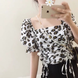❤️Áo Rút Dây 2 Bên Hoa Cúc