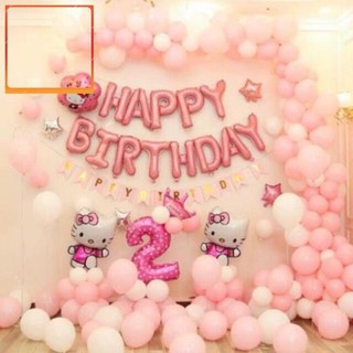 Set bóng trang trí sinh nhật mèo kitty MS189
