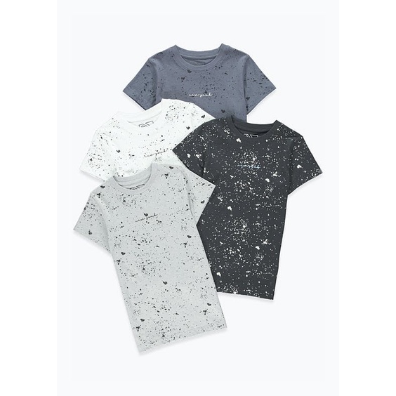 Set 4 áo phông cotton bé trai Matalan