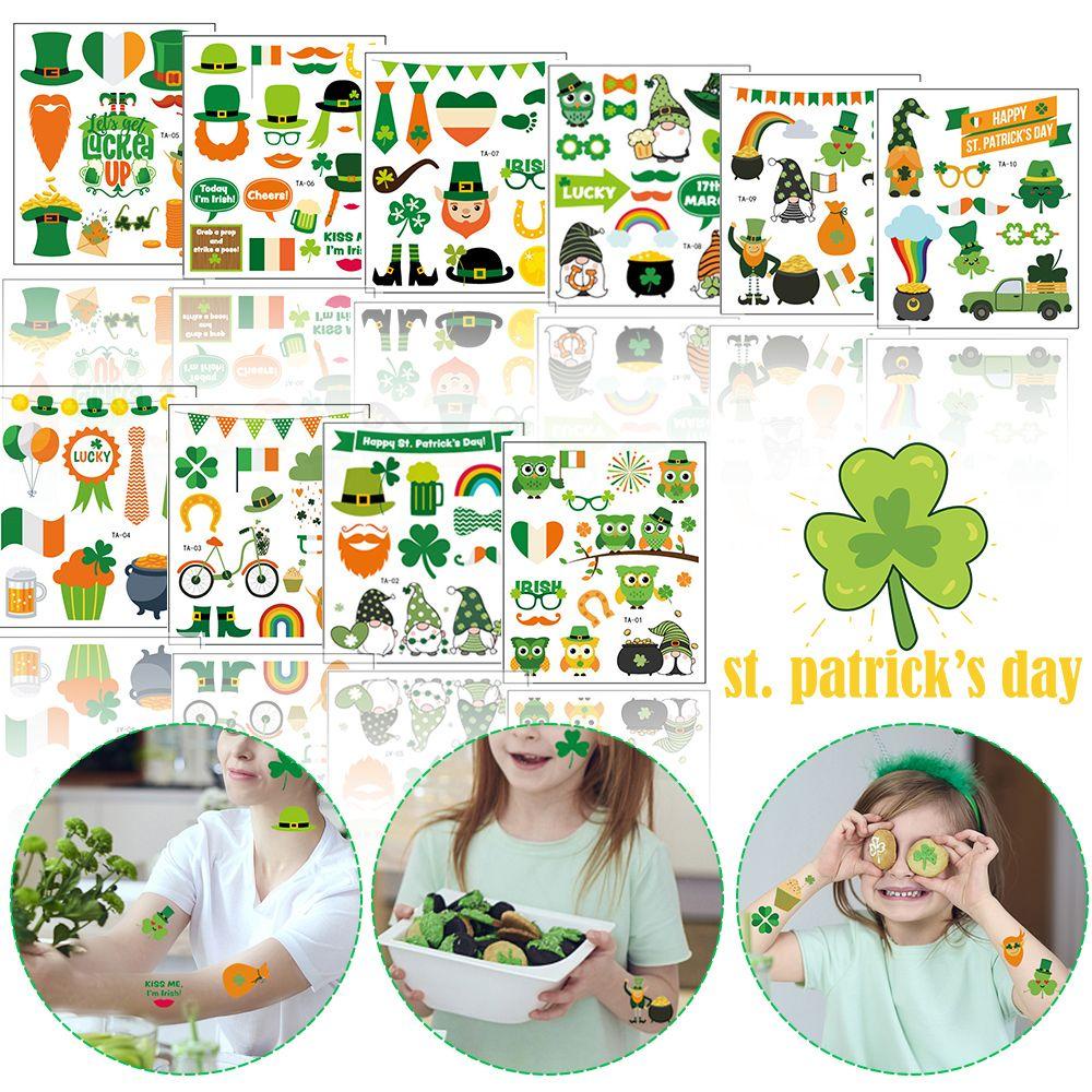 Hình Xăm Dán 24 St Patricks Day 10 Loại Chống Nước Dùng Một Lần
