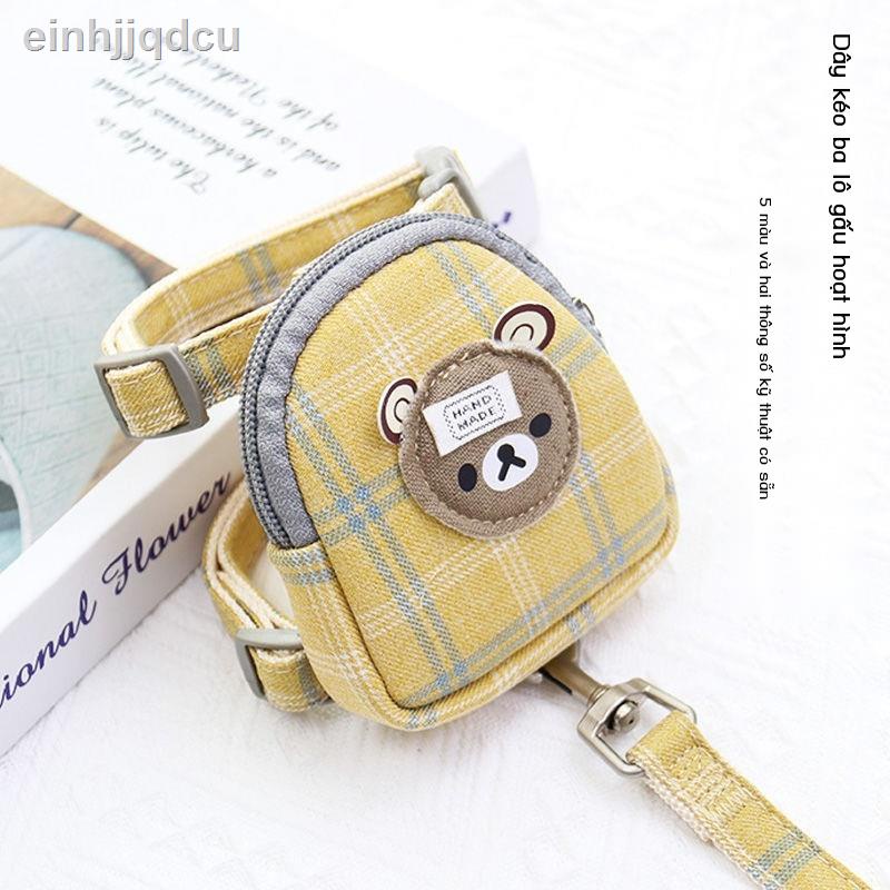 ☑◐Dây đeo ngực cho chó kéo tự ba lô dễ thương loại áo vest chống đứt miễn phí Teddy nhỏ mèo