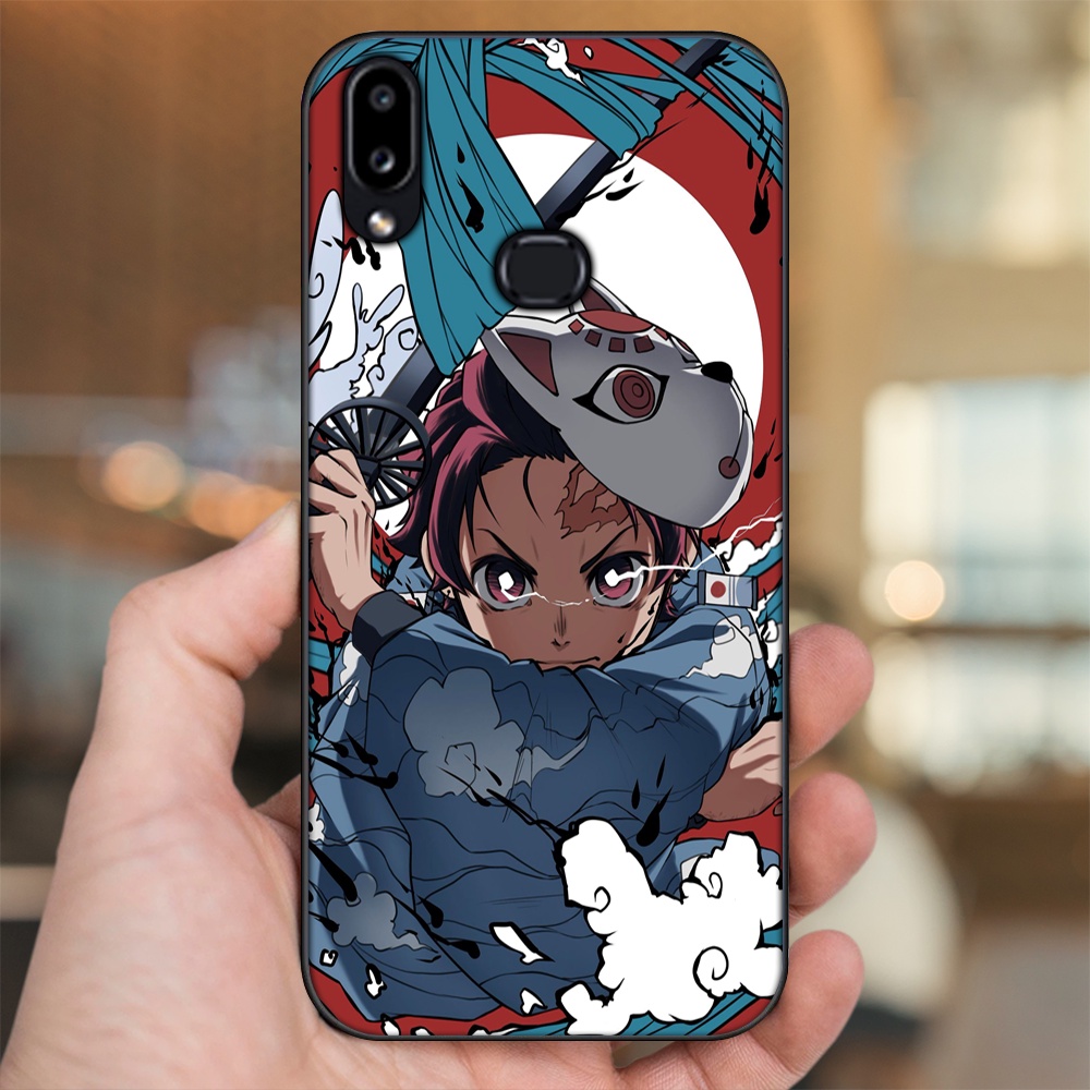 Ốp lưng Samsung A10S viền đen in hình Tanjiro Kimetsu No Yaiba
